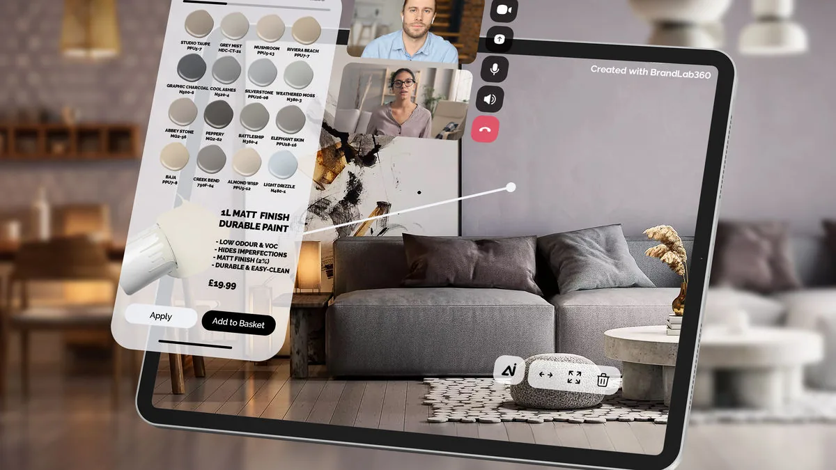 Configurable 3D interior with live wall colour customisation